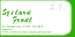 szilard frodl business card